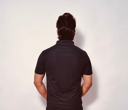 THE - Black polo T-shirt